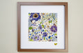 Botanical Series N° 6, geperste bloemen in kader, foto 1