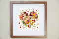 Botanical Series N° 7, geperste bloemen in kader, foto 1