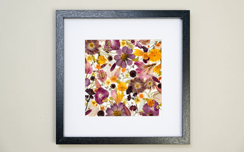Botanical Series N° 12, geperste bloemen in kader, foto 1