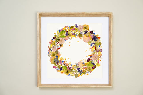 Botanical Series N° 14, geperste bloemen in kader, foto 1