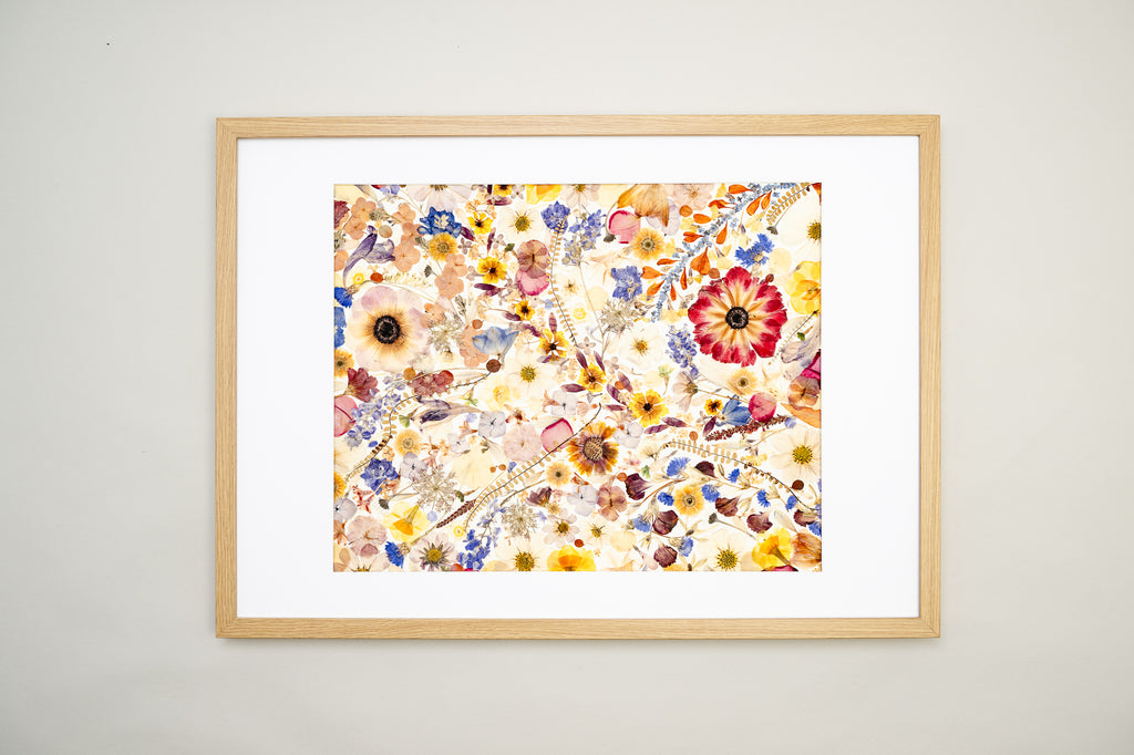 Botanical Series N° 23, geperste bloemen in kader, foto 1