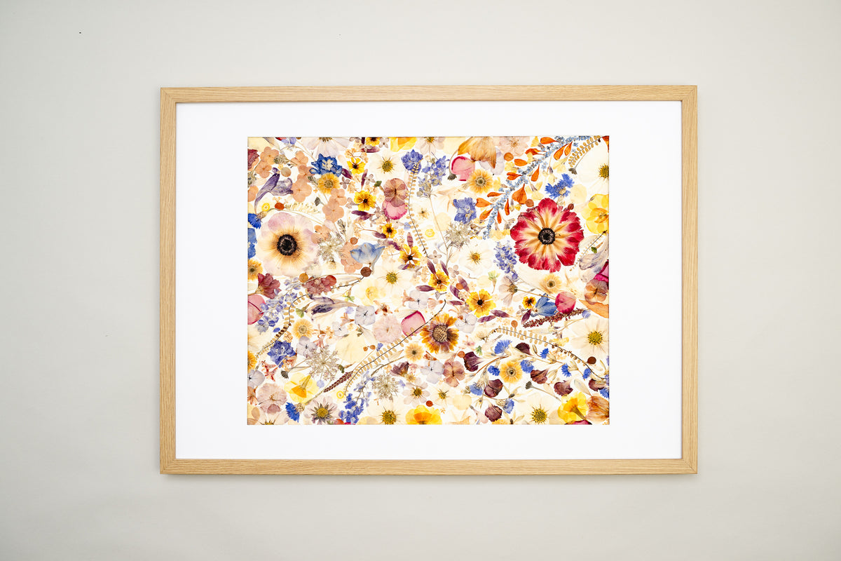 Botanical Series N° 23, geperste bloemen in kader, foto 1