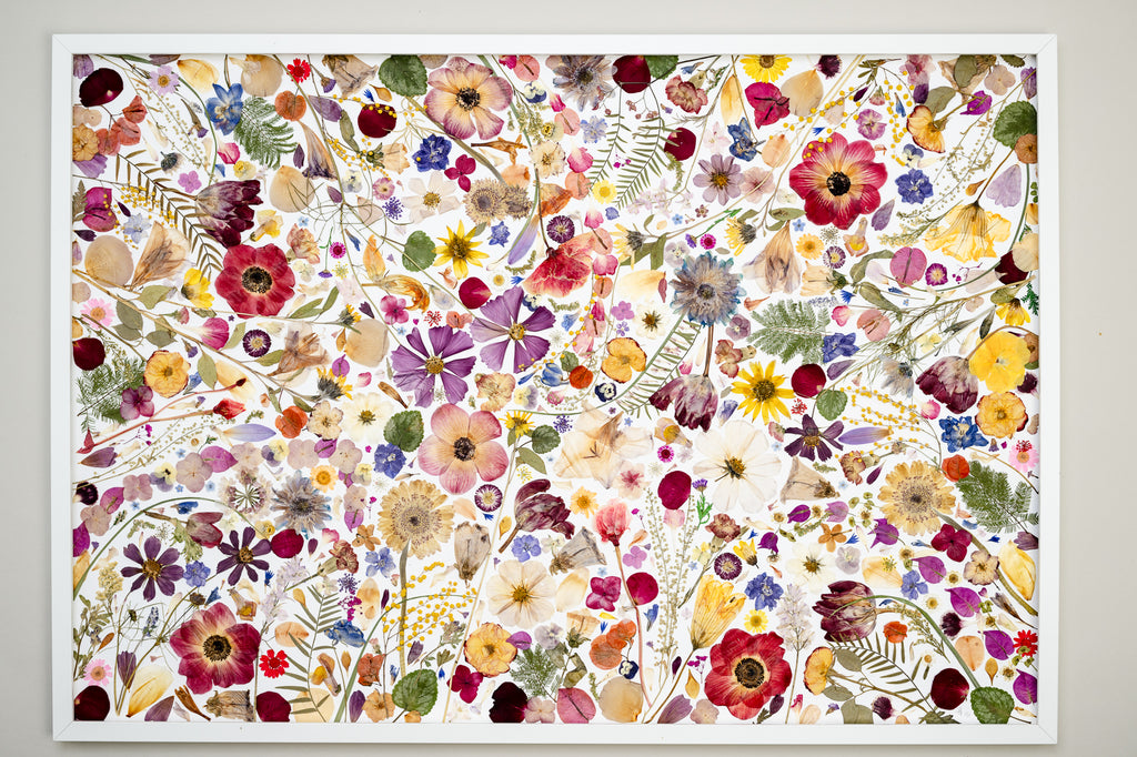 Botanical Series N° 31, geperste bloemen in kader, foto 1