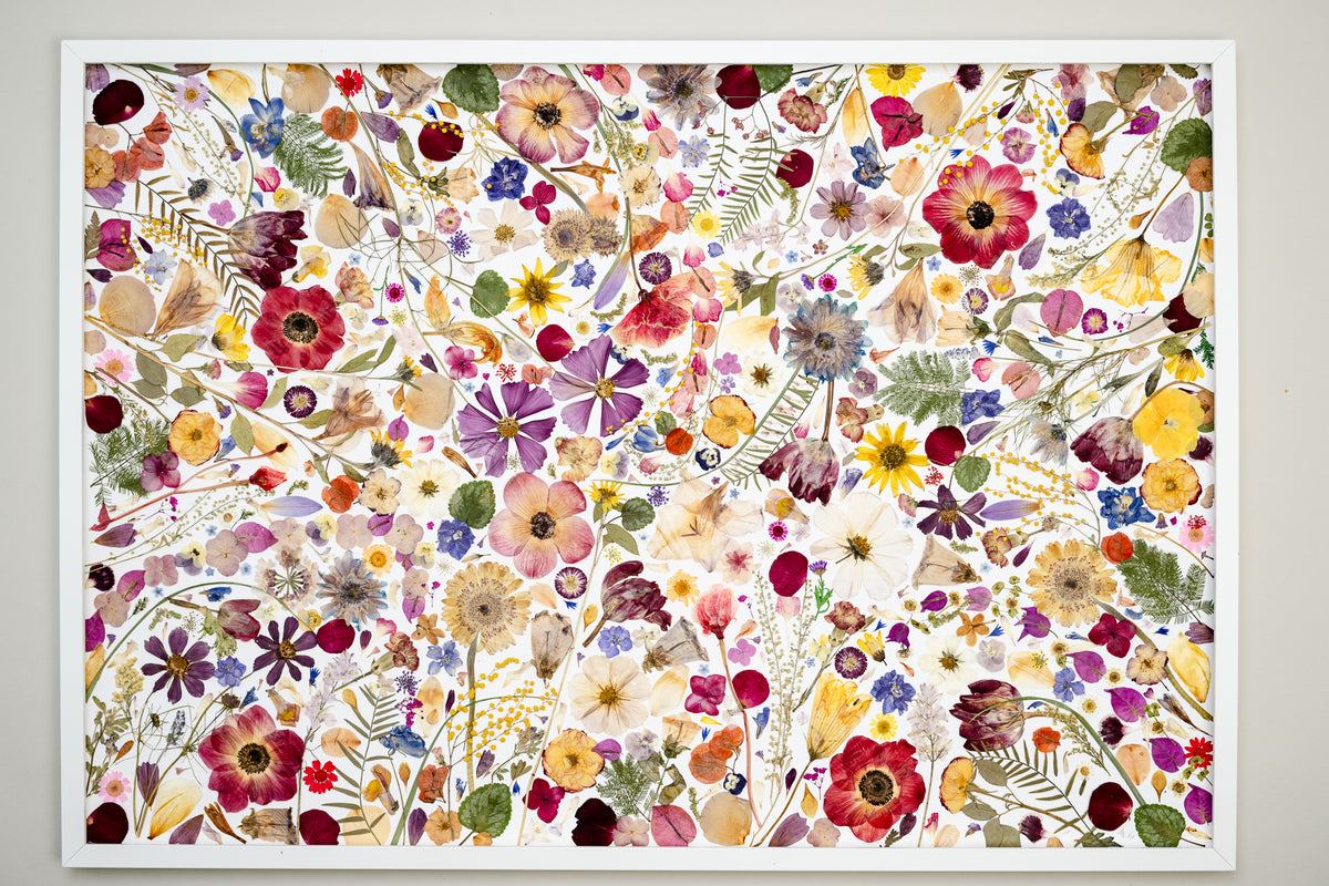 Botanical Series N° 31, geperste bloemen in kader, foto 1